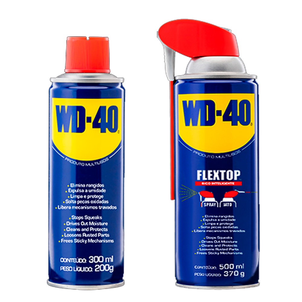 WD-40 Spray Óleo Desengripante Lubrificante e Anticorrosivo Multiuso Aerossol 300/500Ml