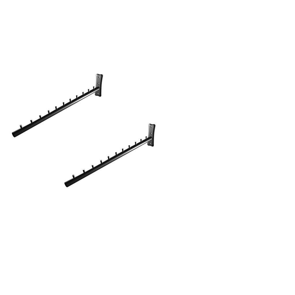 Arara para Roupas RT inclinado de Parede - 2 unidades 40cm - Preto