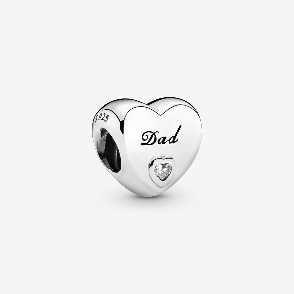 Pand * ora Acessórios Novo Dad Zircon Heart Charm Bead Silver Jewellery et Charms Presentes De Bricolage Para Senhoras/Meninas p818