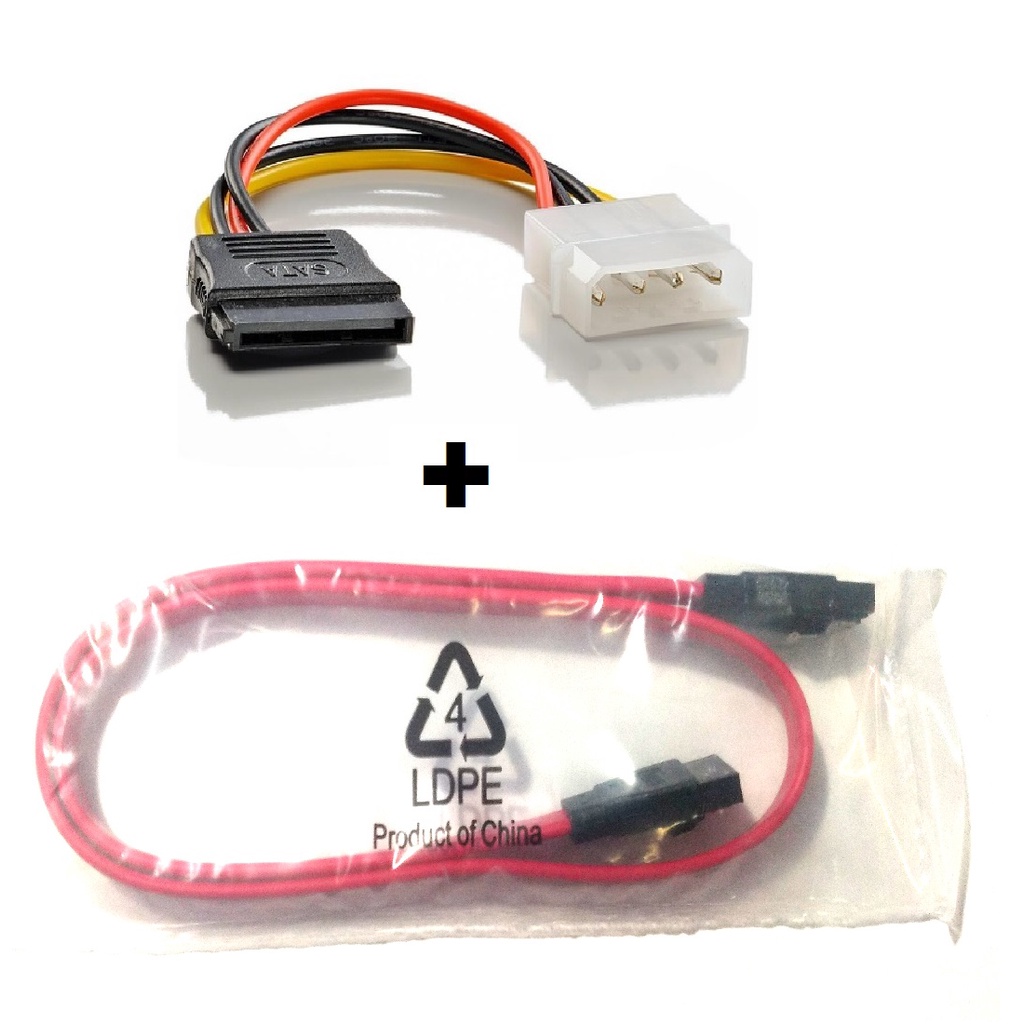 Cabo SATA + Cabo de Alimentação para HD SSD HDD DVD a Pronta Entrega no BRASIL