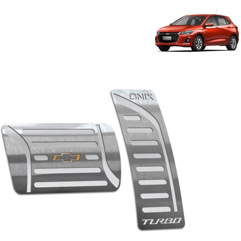 Pedaleira Onix Turbo 20/.. Automático Aço Inox - Não fura o pedal em Oferta na Shopee