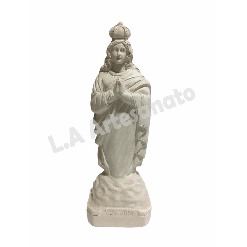 Imagem Santa Sara Kali Em Gesso Cru 23 Cm Para Artesanato