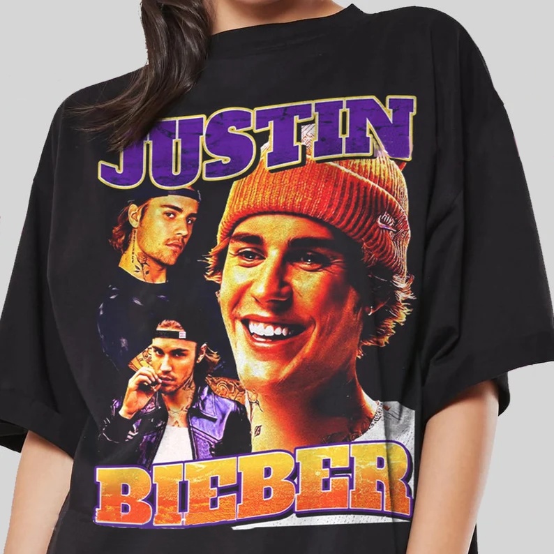 Camiseta T-shirt Unissex Algodão Justin Bieber 90' Vintage