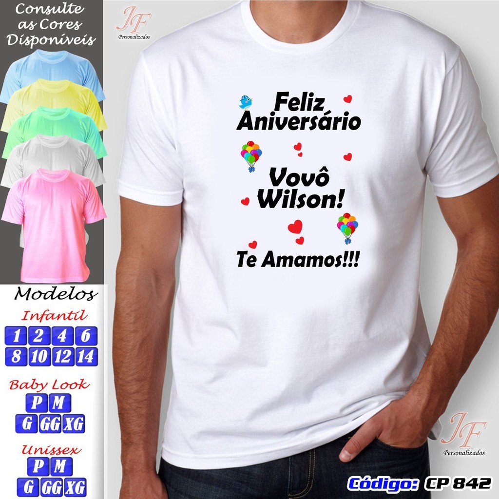 Potential gallon vertical Kit 03 Camisetas Personalizadas Feliz Aniversário | Shopee Brasil
