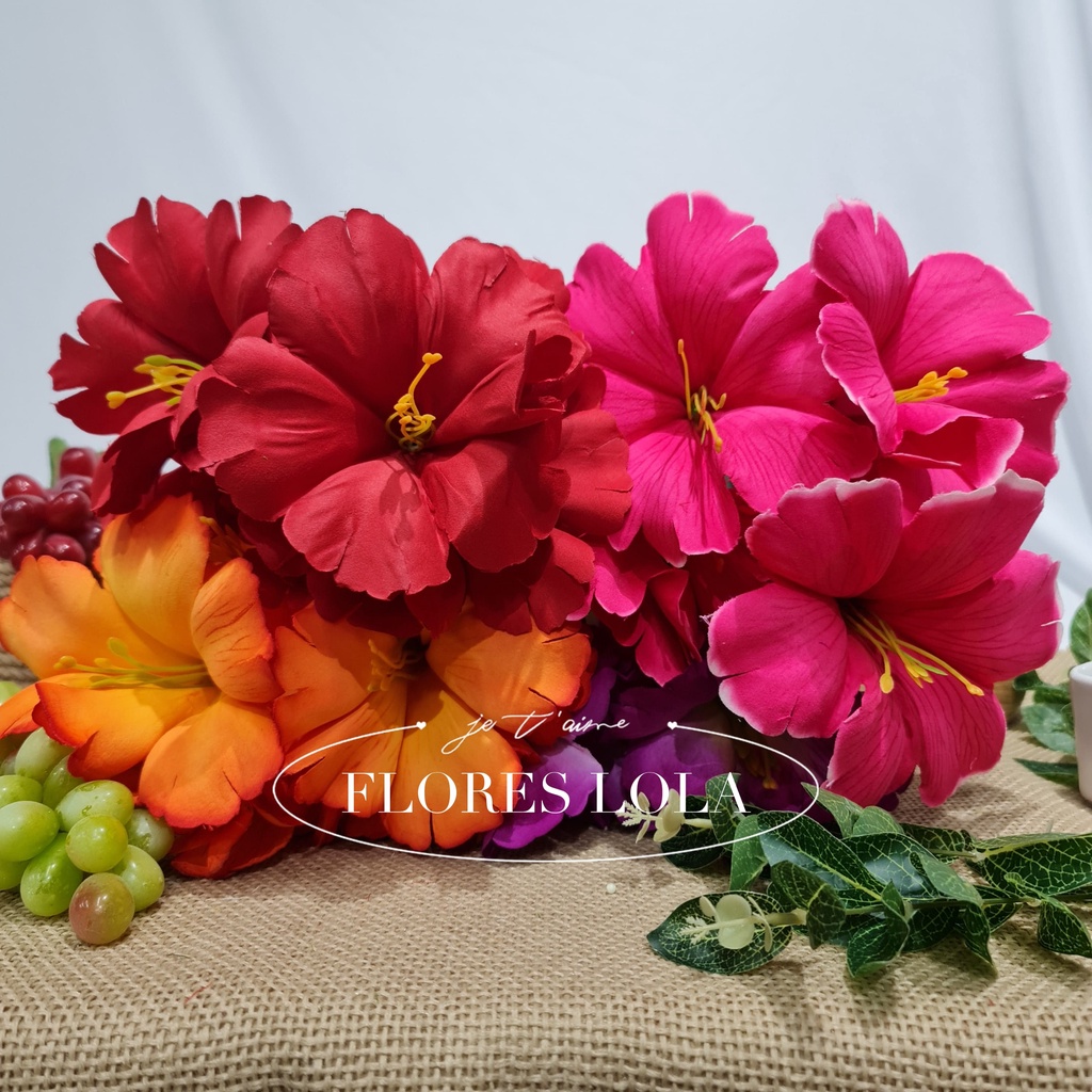 Hibisco Papoula flor artificial buque com 7 flor P/ Decoração Casamento,  Arranjos, Decorar Festas e casa | Shopee Brasil