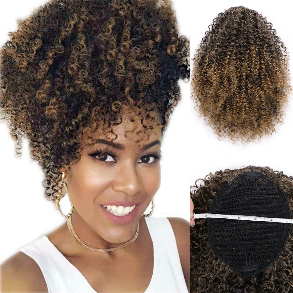 Drawstring Puff Ponytail Afro Kinky Curly Hair Extension Synthetic Clip in  Pony Tail African American Hair Extension | Shopee Brasil