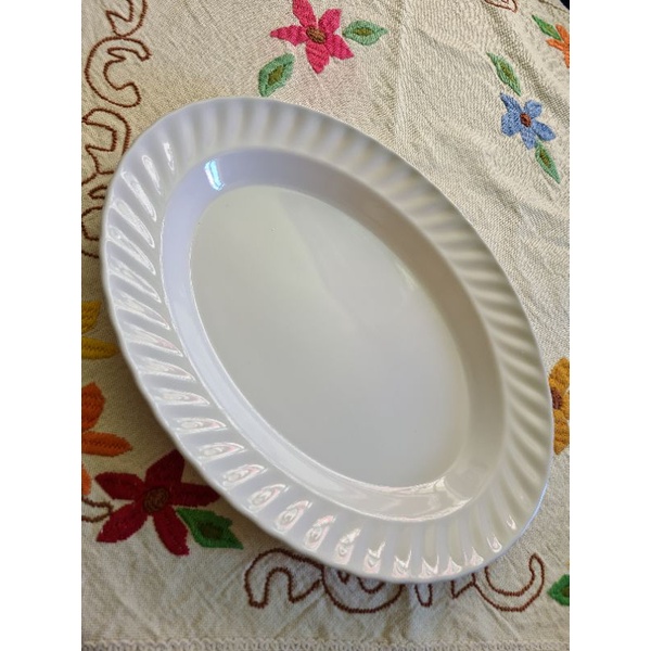 Travessa Oval de Melamina 40 x 31 x 4cm Branca