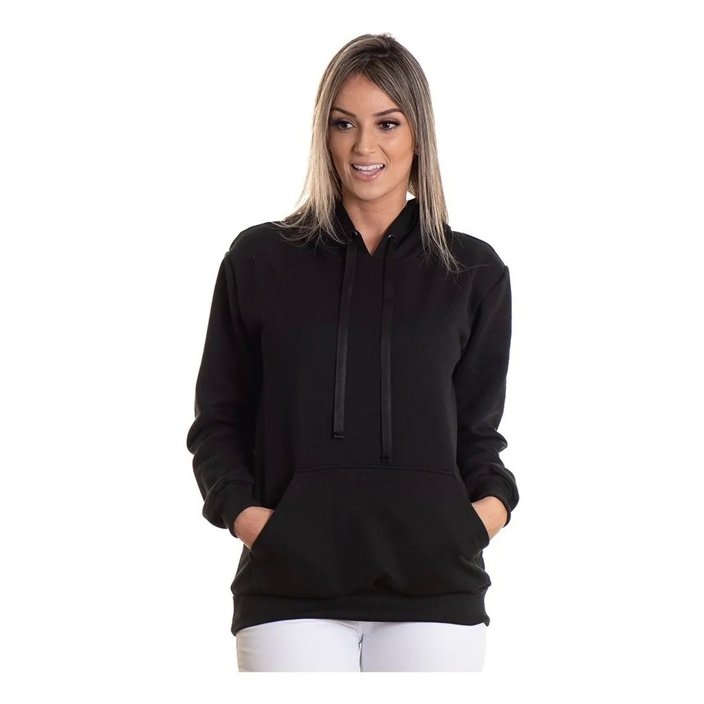 blusa de frio canguru feminina