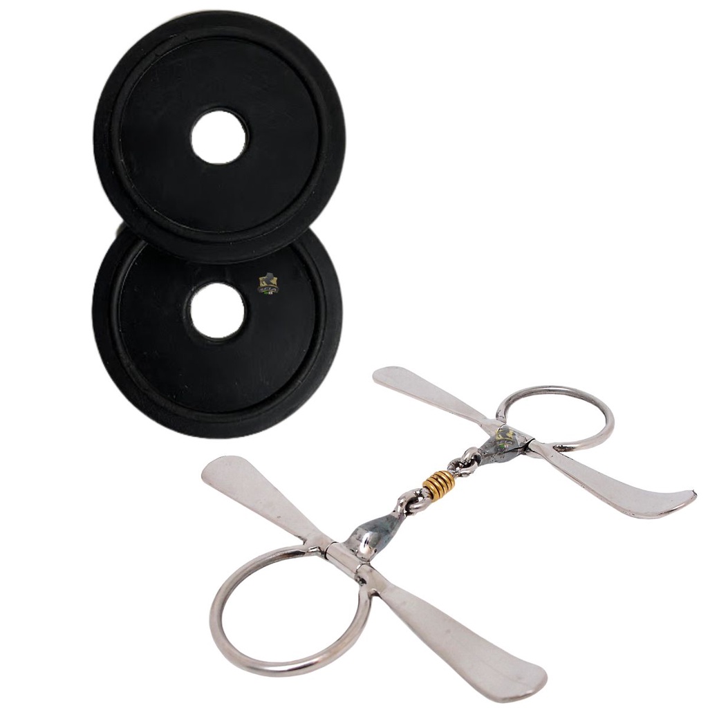 Kit Par de Protetor e Bridão Tala Conservador Inox para Cavalo