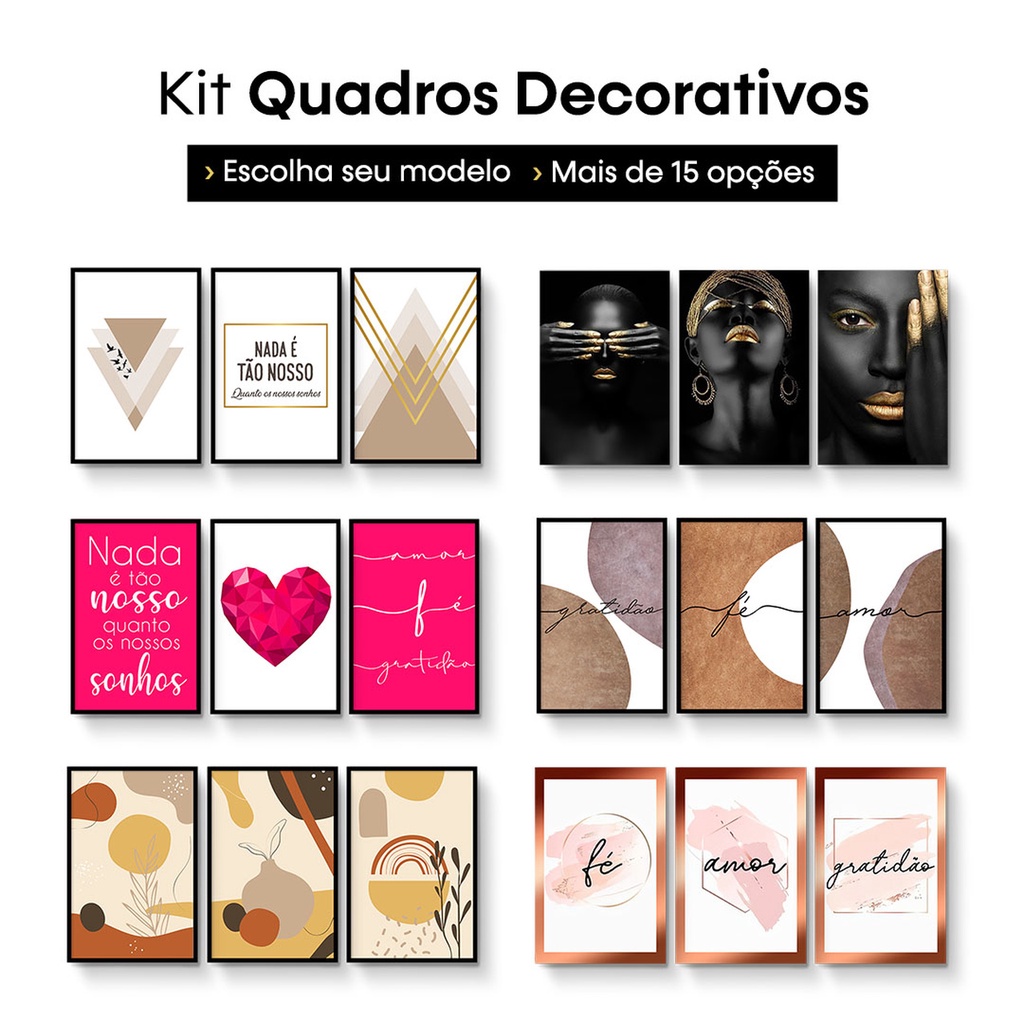 Kit De Quadros Decorativos Para Sua Casa Benecont Escorrega O Pre O