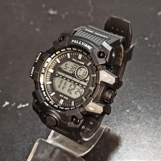 Relógio Digital Pallyjane Preto a Prova de Agua Masculino Sport Com Luz Cronometro Alarme Shock Calendário Esportivo Pulseira de Borracha de Pulso Led promoção