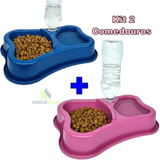 Kit 2 Comedouro Duplo Anti Formiga Pet Comedouro Bebedouro automático Suporte Garrafa - para cachorro gato coelho em Oferta na Shopee