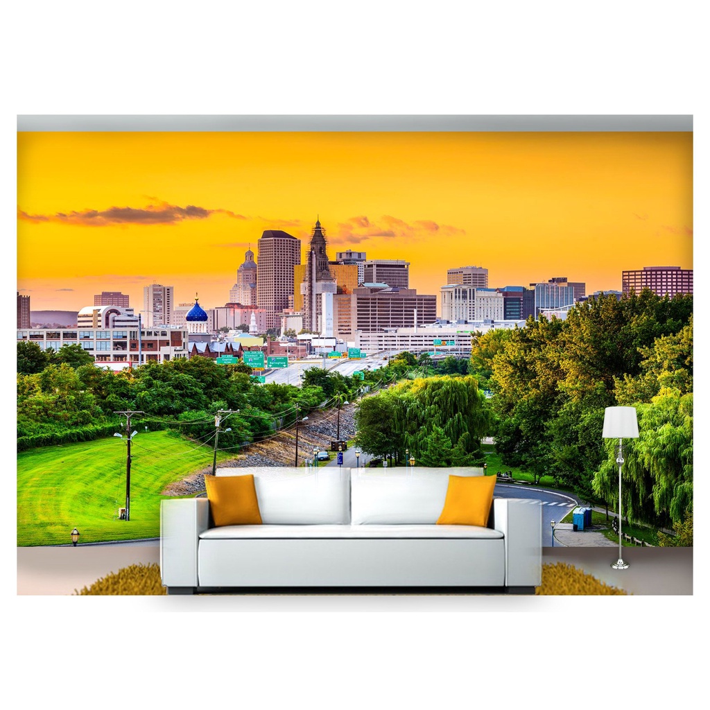 papel de parede Cidade prédios Entardecer 3D 7,5m² NCD245