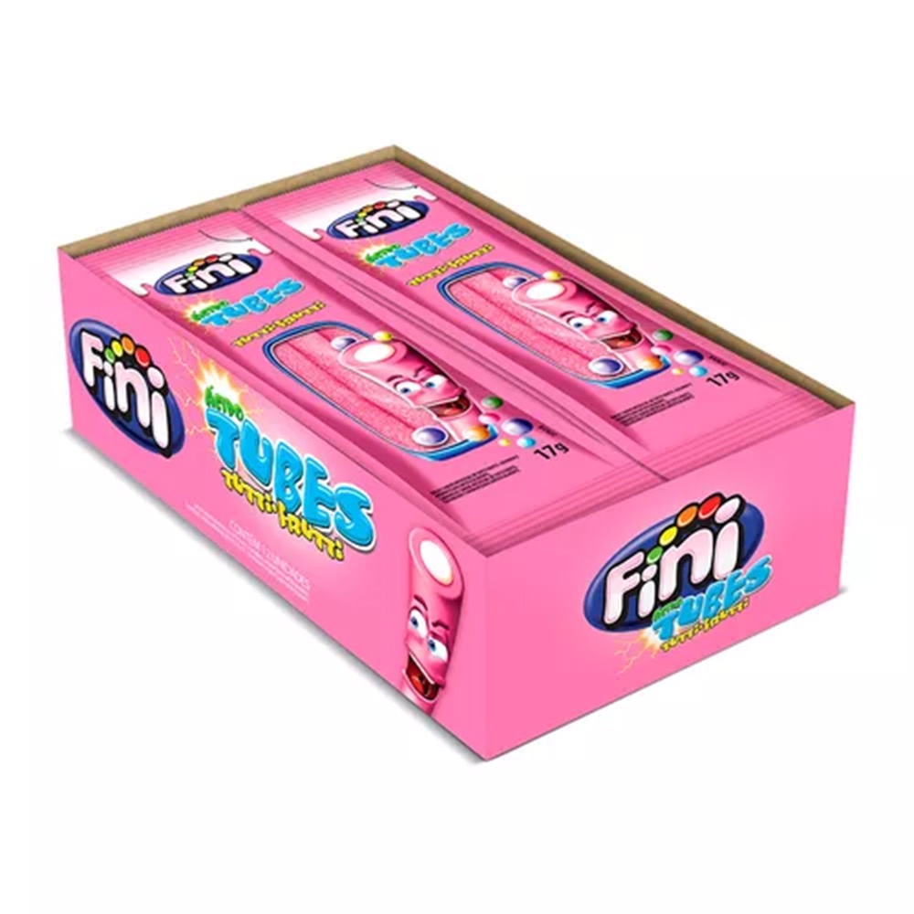 Mini Bala de Gelatina Tubes Tutti Frutti Doce 17g c/12 - Fini
