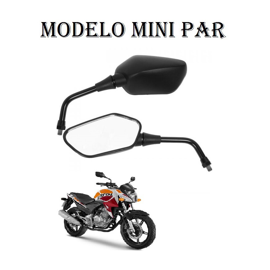 Mini Par Retrovisor Espelho Honda Cg 125/150/160 /Cargo Fan Titan Sport Start Mix/Pcx 150/Pop 100/110 No Modelo Original