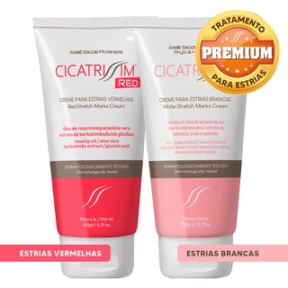 Kit Cicatrissim Red 1un + CicatriSSim White 1un - Para tratamento de Estrias Vermelhas e Brancas. Antiestrias da Barriga, Pernas, Braços, Glúteos, Quadril ou Seios