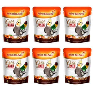 Kit Com 6 Misturas De Sementes Calopsita Gold Mix 500g - Reino Das Aves em Oferta na Shopee