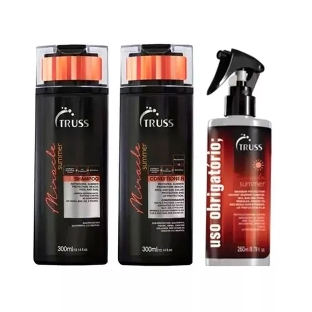 Truss KIT Miracle Summer Shampoo + Condicionador 300ml + Uso obrigatorio Miracle Summer 260ml