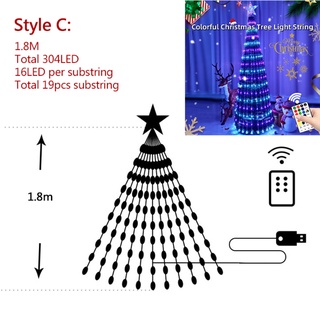 234led 304led 380led Luzes Árvore De Natal Com 16 Cores Controle Remoto   | Shopee Brasil