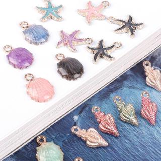 Pingente De Esmalte De Vários Estilos Starfish Shell Conch Crown Encantador Para Jóias Fazendo Pulseira De Faça-Você-Mesmo Colar