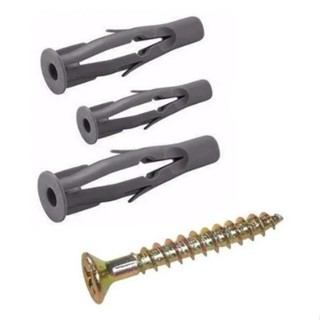 Bucha 6mm Com Parafuso 4,5x45mm Bloco Parede Oca 50, 100 e 200 unidades em Oferta na Shopee