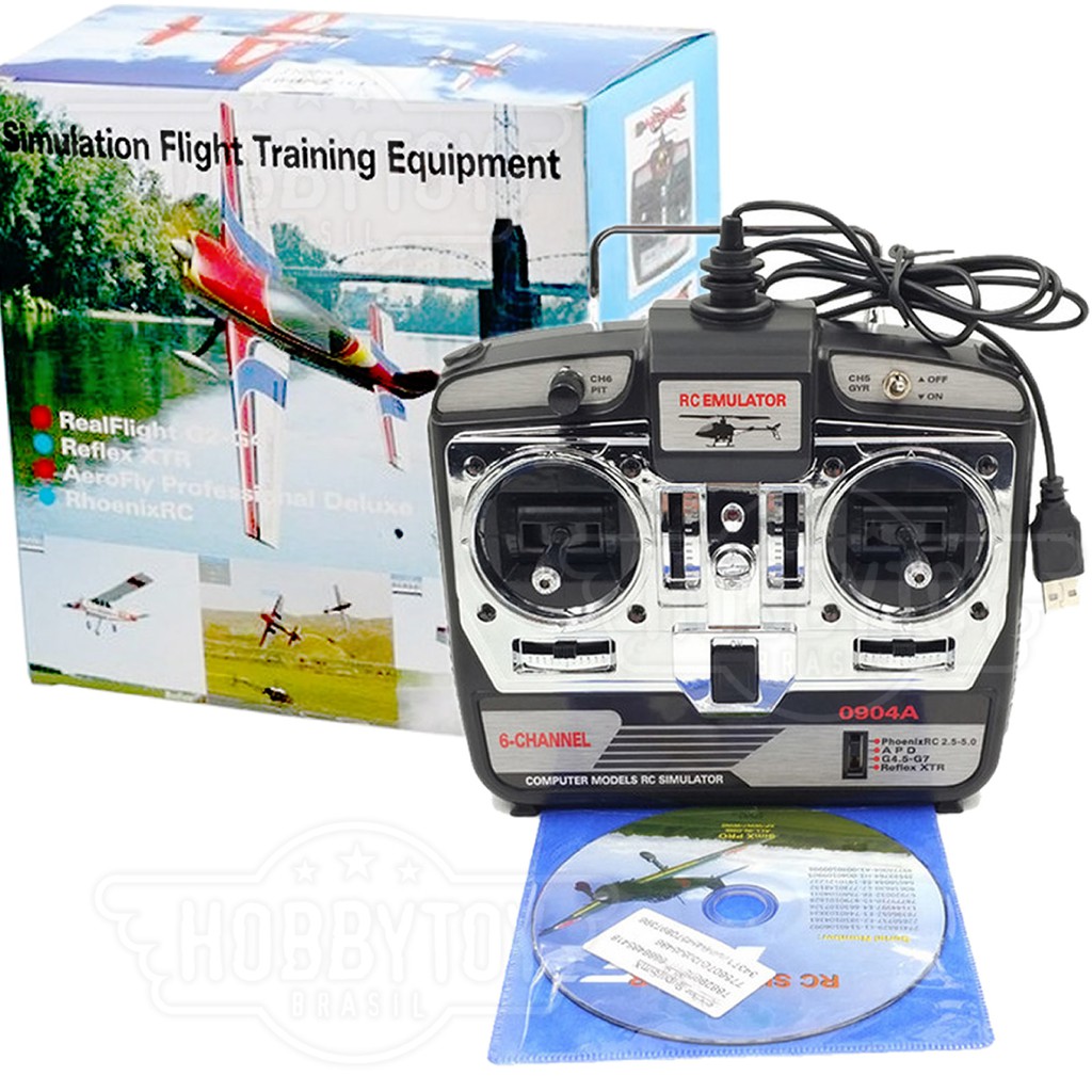 Simulador para Aeromodelo Helicóptero Drone Racer Realflight G7 Phoenix FreeRider Controle 6ch