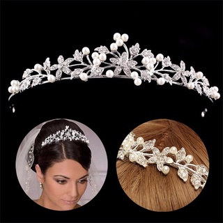 Tiara/Faixa De Cabelo De Princesa Com Pérolas De Cristal/Acessórios De Noiva Para Baile/Festa