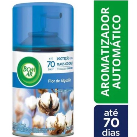 Refil Bom Ar Spray Automático Flor de Algodão 250ml (1 und) em Oferta na Shopee