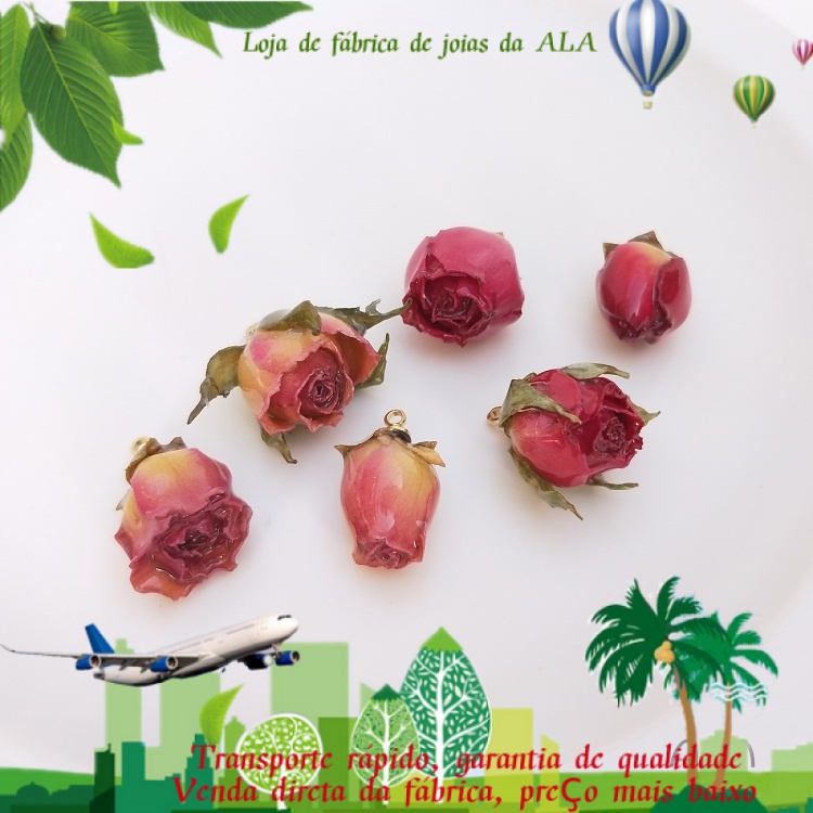 💖Joias DIY💖Rosa natural rosa flor eterna cola pingente de flor seca DIY  Colar de jóias artesanais brincos acessórios de suspensão【Pingente】 |  Shopee Brasil