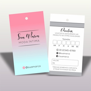 1000 etiquetas tags personalizadas roupas em Oferta na Shopee