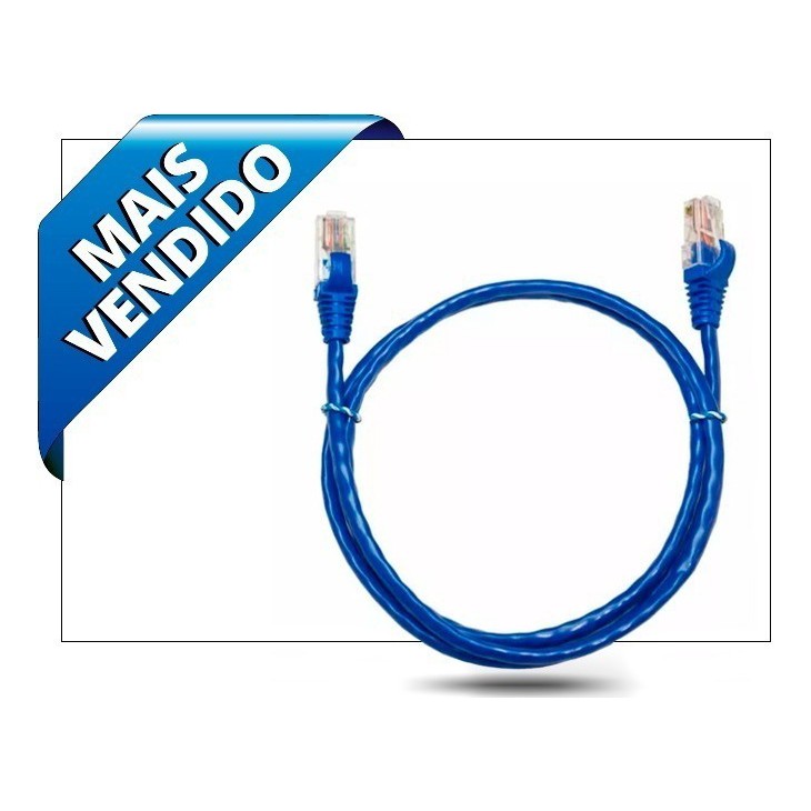 Cabo Rede Cat5e 1 Metro Internet Net Rj45 A Pronta Entrega