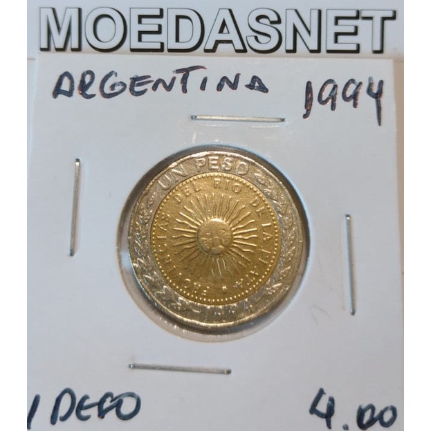Moeda Argentina 1994 - 1 Peso -  Bimetal  - Y0080