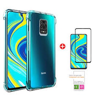 Kit Capa Anti Shock + Película De Vidro 3D Redmi Note 9s / Note 9 Pro