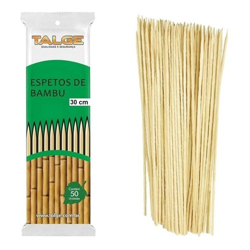 Espetinho Espeto De Bambu Talge 18cm Caixa C/50 Pa