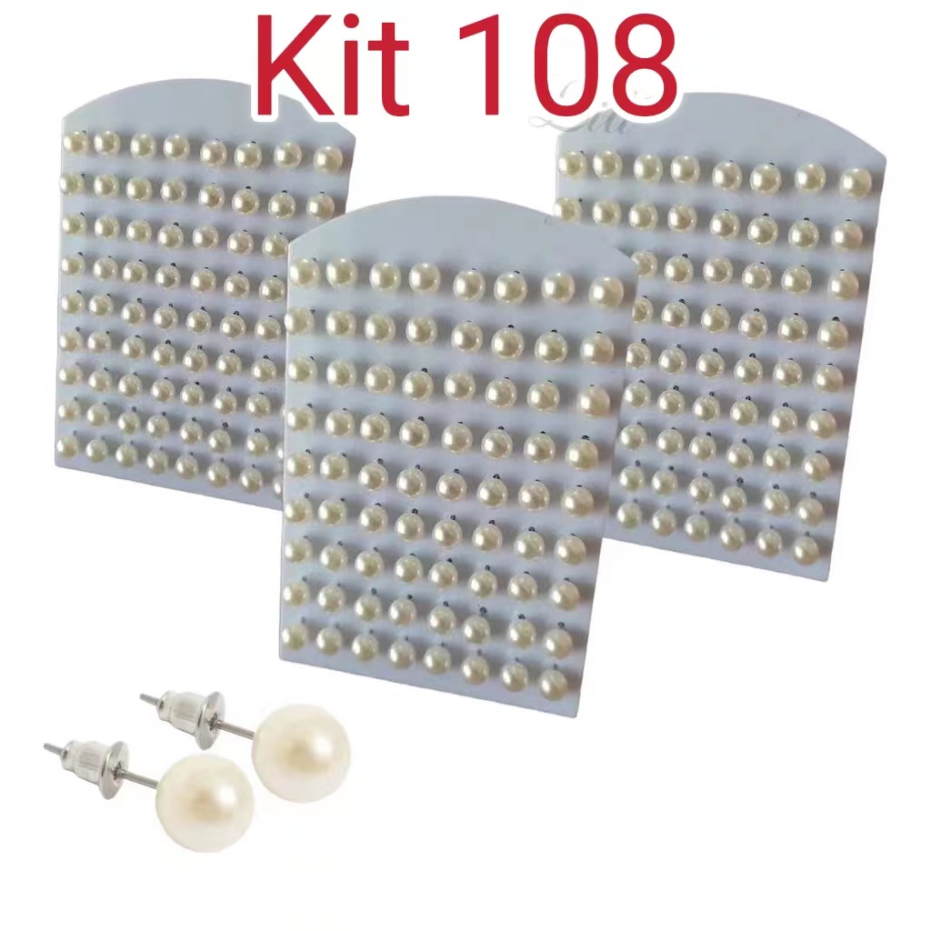 Kit 3cartelas Brincos perolas 108pares Lembrança de Casamento
