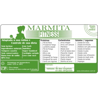Etiqueta Para Marmita Fitness 100 Unidades BOPP 100x50mm Verde com cardapio em Oferta na Shopee