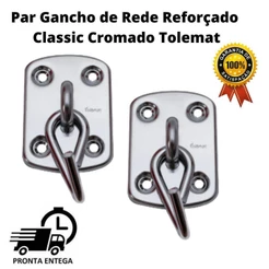 Kit Gancho De Rede, Tipo Armador Reforçado Resistente Modelo Classic, Cromado. 200kg