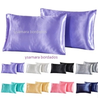 Fronha de Cetim AntiFrizz 70x50 ( 02 unidades ) em Oferta na Shopee