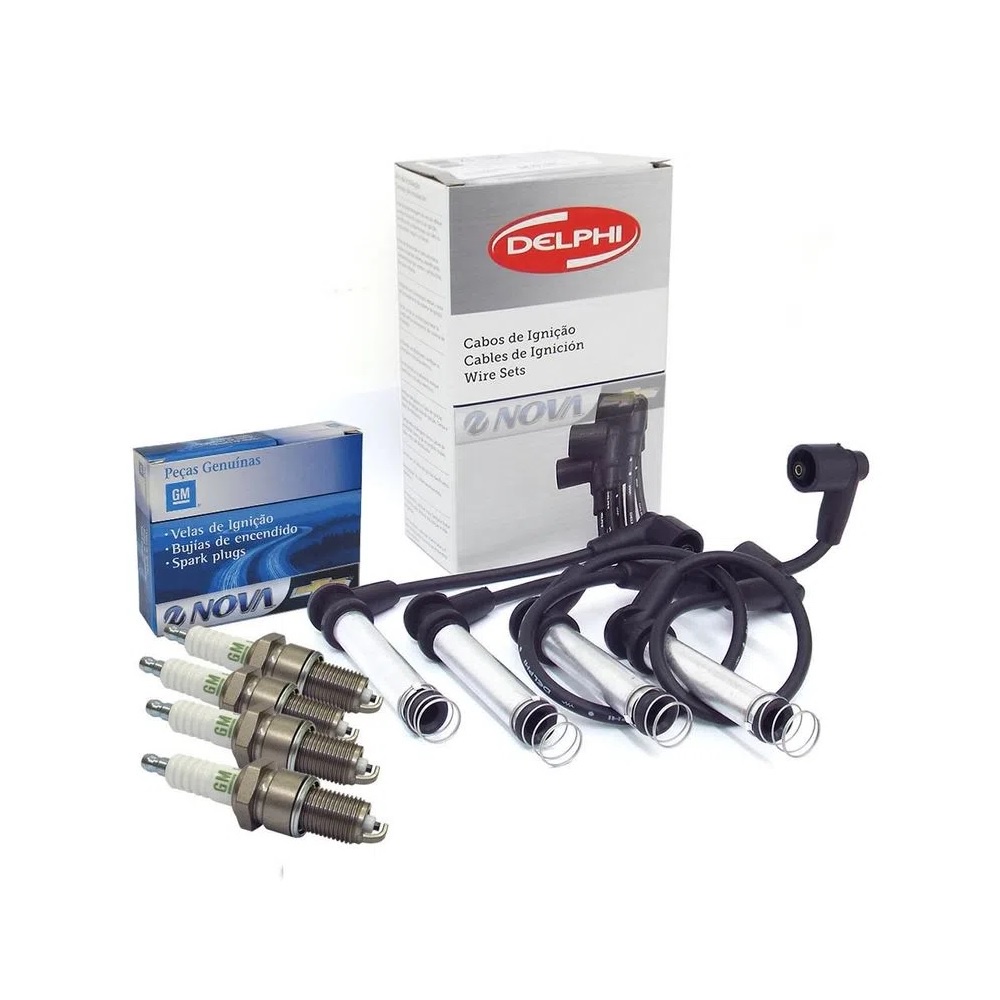 Kit De Velas e Cabos de ignição Gasolina Vhc Celta corsa 1.0 1.4 em Oferta na Shopee