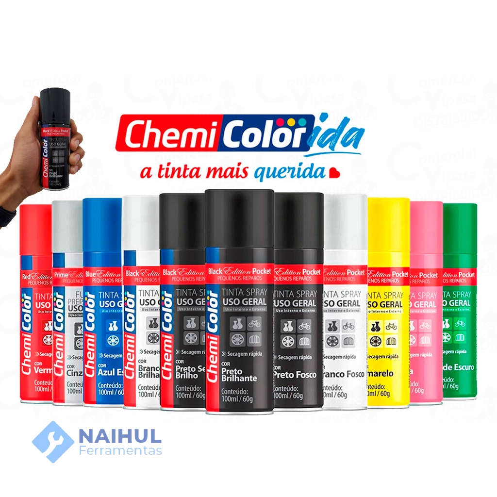 Tinta Spray ChemiColor ml G Edition Pocket Uso Geral Escorrega o Preço