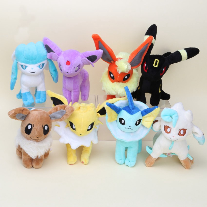 Flareon pelucia pokemon 30cm boneco eevee pronta