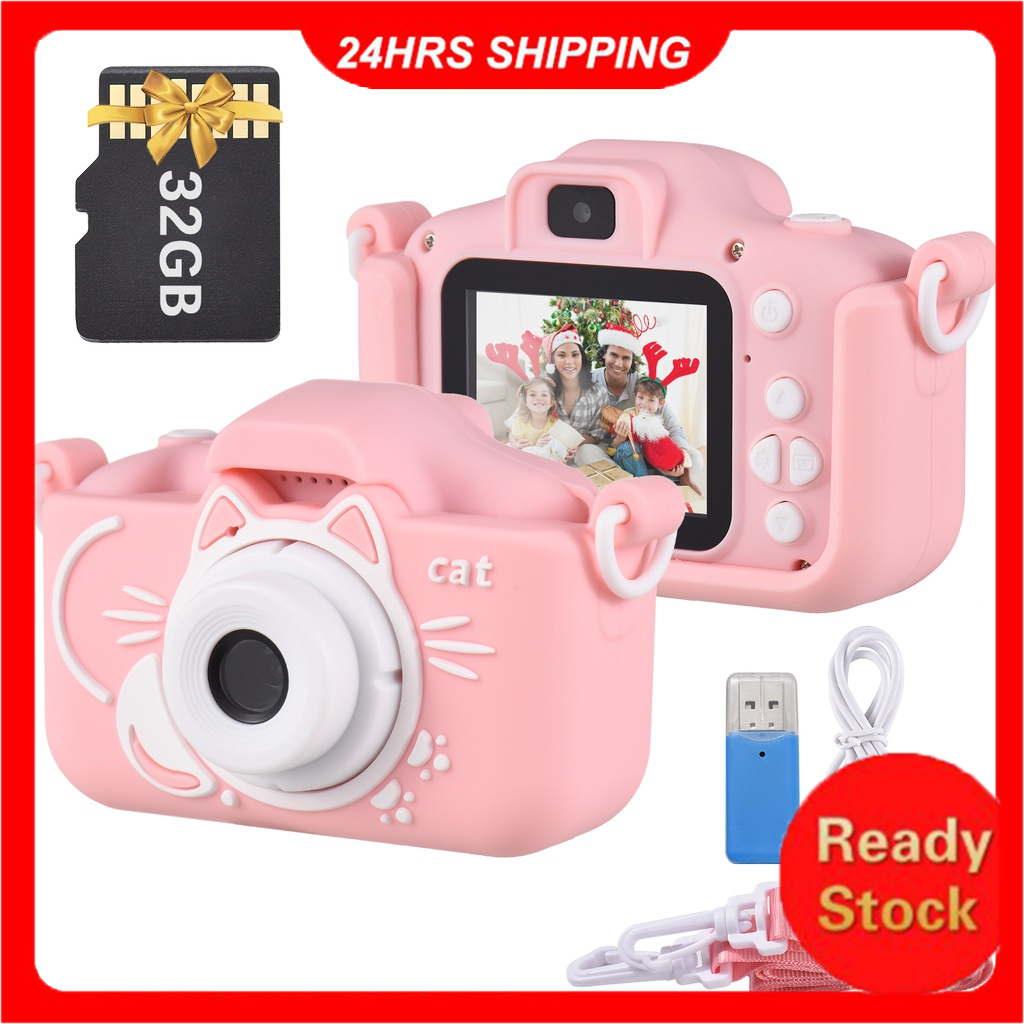 Câmera Digital Andoer X8 Mini Infantil 1080P De Vídeo 20MP Lente Dupla 2.0 Polegadas Tela IPS Bateria Embutida Molduras Fotográficas Bonitas Jogos Interessantes Com Cartão De Memória 32GB U