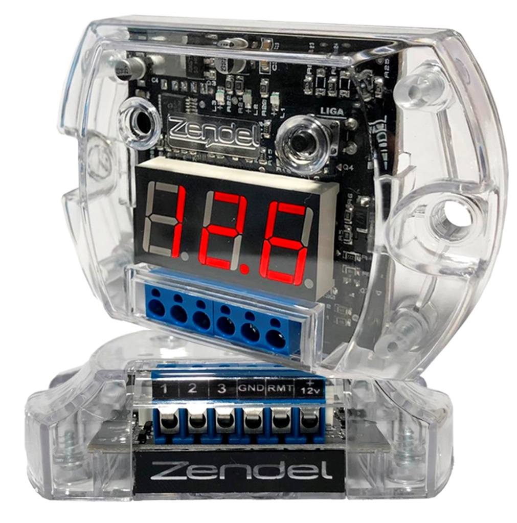VOLTÍMETRO SEQUENCIAL 12 VOLTS LED VERMELHO COM SEQUENCIADOR ZENDEL 9V A 16V 3 SAÍDAS REMOTAS