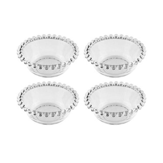 Conj. 4 Bowls Cristal Bolinhas Pearl Transparente 12x4cm Wolff