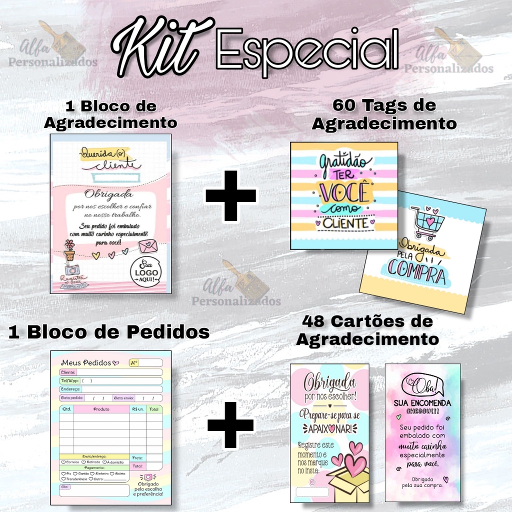 Kit Bloco de Agradecimento Personalizado/ Bloco de Pedidos/ Tags Mimo Cartão de Agradecimento ao Cliente em Oferta na Shopee