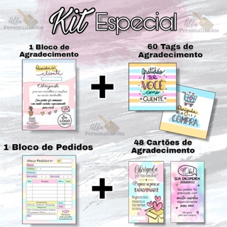 Kit Bloco de Agradecimento Personalizado/ Bloco de Pedidos/ Tags Mimo Cartão de Agradecimento ao Cliente em Oferta na Shopee