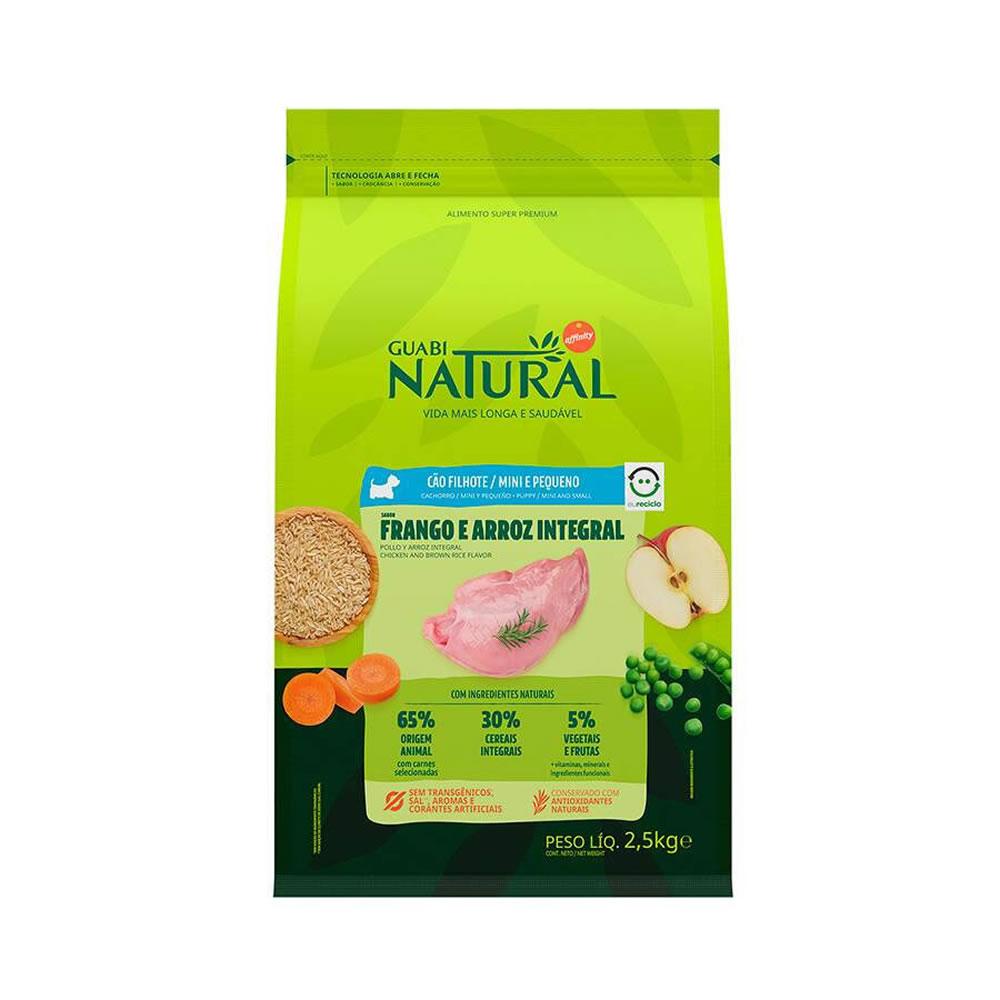 Ração Guabi Natural Cães Filhotes Porte Mini e Pequeno Frango e Arroz Integral 2,5kg - Pets