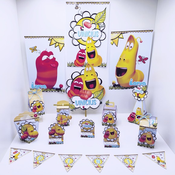 kit festa infantil lembrancinha para aniversário Caixinhas Personalizadas Larva Edição de luxo