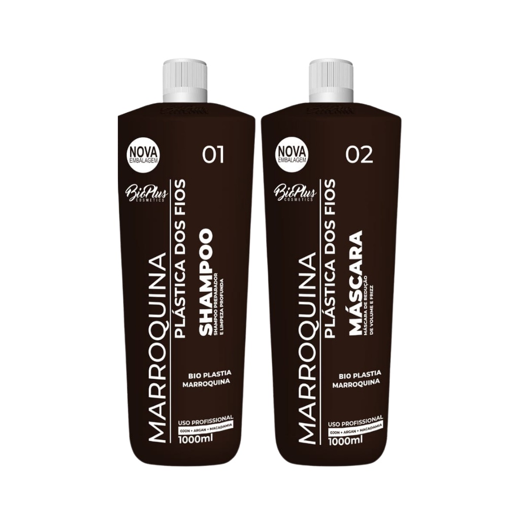 Kit Progressiva com Formol Marroquina 2x1000ml Bio Plus | Shopee Brasil
