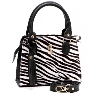 Bolsa Pequena Feminina Zebra Mini Bag Tiracolo de Lado e Transversal Clutch de Festa Tote Animal Print